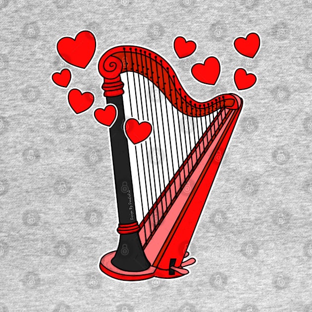 Harp Wedding Harpist Valentines by doodlerob